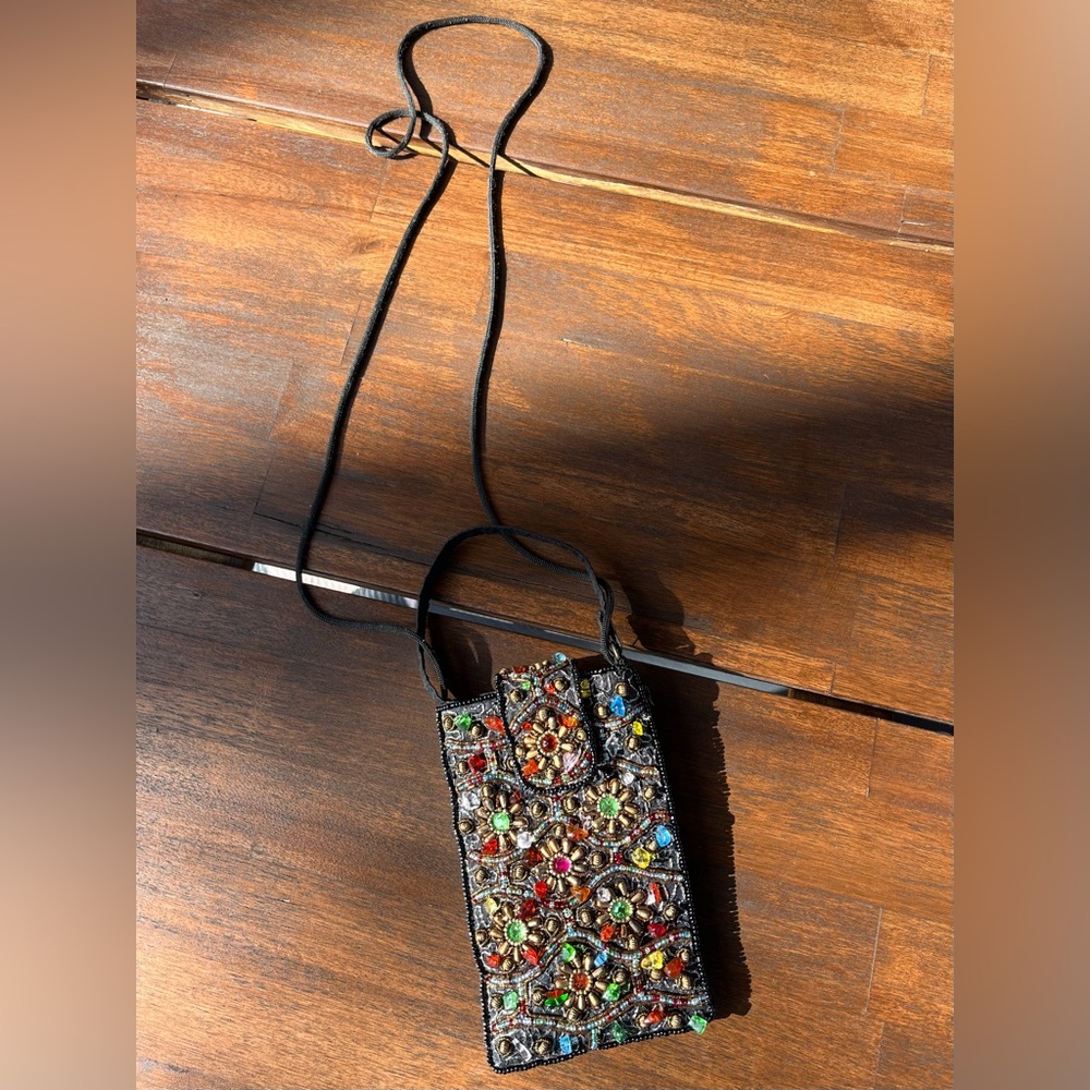 Bamboo Trading Co. Hand Beaded Multi-Color Crossbody Bag/Pouch - Eclectic Look